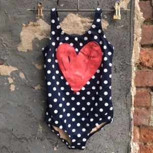 J.CREW Girls' one-piece swimsuit in Polka Dots